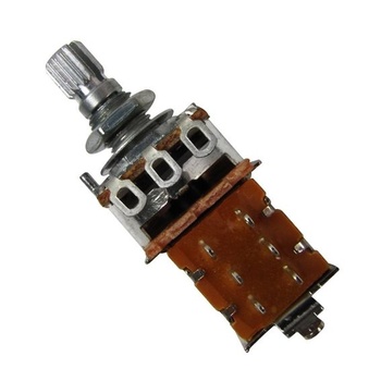FLEOR A500K+B500K Sada potenciometrov, push-pull regulátor, krátka delená vrúbkovaná hriadeľ, 15 mm,