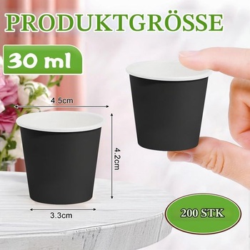 Papierové kelímky Kleemeiero 200 kusov na espresso 30 ml, malé kelímky na kávu 30 ml, papierové