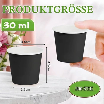 Papírové kelímky Kleemeiero 200 kusů na espresso 30 ml, malé kelímky na kávu 30 ml, papírové