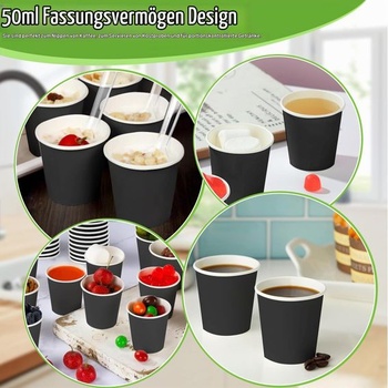 Papírové kelímky Kleemeiero 200 kusů na espresso 30 ml, malé kelímky na kávu 30 ml, papírové