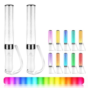 2 LED svetelné tyčinky, 15 farieb, svietiaca tyčinka pre večierky a koncerty