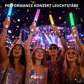 2 LED svetelné tyčinky, 15 farieb, svietiaca tyčinka pre večierky a koncerty