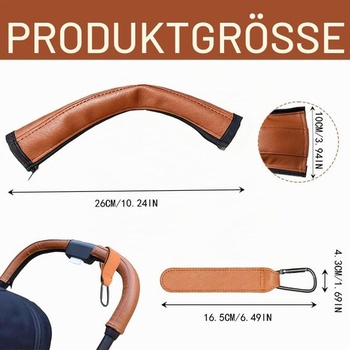 2dielny kryt na rukoväť kočíka, univerzálny prachotesný kryt na rukoväť vozíka z PU kože, ochranný