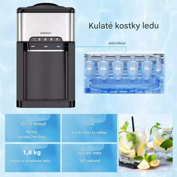 Výrobník ľadu a dávkovač vody ES10486DE-SL, 3 v 1, strieborný - B