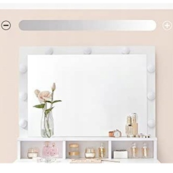 Toaletný stolík so zrkadlom a LED žiarovkami RDT120T10, 80 x 40 x 140 cm, biely - B
