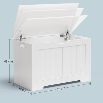 Truhla s úložným priestorom LSB061T10V1, 76 x 48 x 40 cm, biela - B