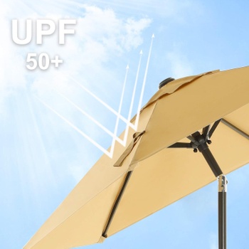 Záhradný slnečník GPU202K01, 200 cm, UPF 50+, s náklonom 30 °, taupe - B