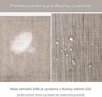 Sada 2 záhradných stoličiek GT-63630GR-2-HW, s priedušnou látkou, sivá - B