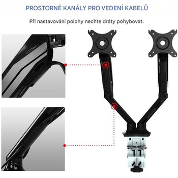 Držiak pre dva monitory F6D, až do uhlopriečky 30