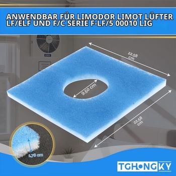 6 kusov filtrov pre ventilátory Limodor Limot LF/ELF a F/C, F-LF/5 00010 LIG, ventilačný filter pre