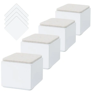 4 kusy podstavcov z uhlíkovej ocele na nábytok, priemer 10 cm, štvorec 6 cm, čierne.