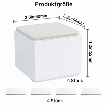 4 kusy podstavcov z uhlíkovej ocele na nábytok, priemer 10 cm, štvorec 6 cm, čierne.