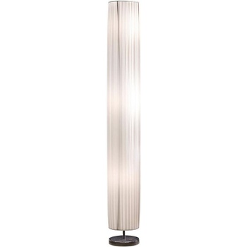Stojacia lampa, chrómovaný kov, 160 cm, biela - B