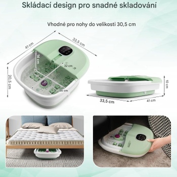 Masážny prístroj na nohy ES10123DE-GN, 500 W, 3 režimy, 16 masážnych valčekov, zelený - B