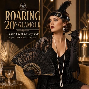 9dielny kostým pre dámy z 20. rokov 20. storočia, doplnky k Veľkému Gatsbymu, vintage charlestonské