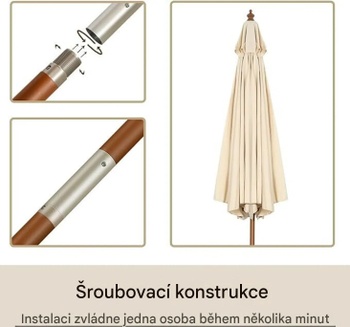 Záhradný slnečník WY00963KNDE, 270 cm béžový - A