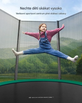 Detská trampolína s bezpečnostnou sieťou STR061C01, Ø183 cm, čierno/zelená - B