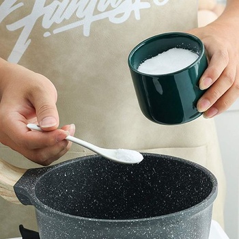 Keramické koreničky 260ml/9 oz, soľnička, keramická cukornička, koreničky s lyžičkou a bambusovým viečkom na