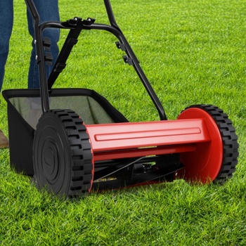 Ručná bubnová kosačka GT4311RE, so záberom 30 cm, 18,5 l, čierno/červená - B