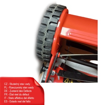 Ručná bubnová kosačka GT4311RE, so záberom 30 cm, 18,5 l, čierno/červená - B