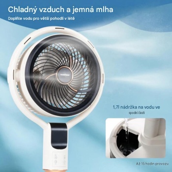 Stojací ventilátor s diaľkovým ovládaním a otočením o 90 ° ES10671DE-WH, trojité nastavenie výšky, biely