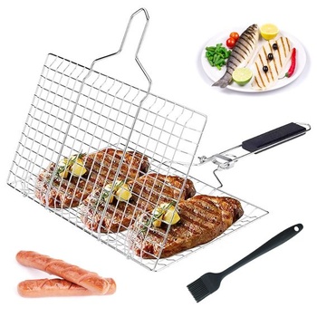 Grilovací koš na ryby, skládací grilovací koš na ryby BBQ,…