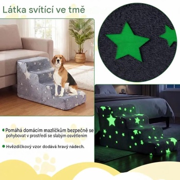 Schody pre psov PW10159, protišmykové, umývateľné, šedé - B