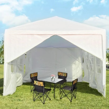 Záhradný altánok s odnímateľnými bočnými stenami a zipsom OP3936WH, 3 x 9 m, biely - N