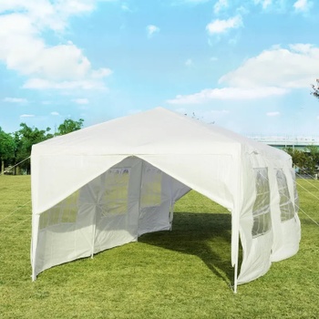 Záhradný altánok s odnímateľnými bočnými stenami a zipsom OP3936WH, 3 x 9 m, biely - N
