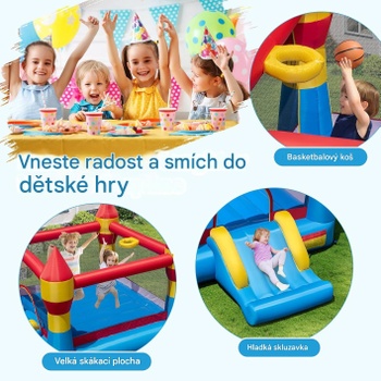 Nafukovací skákací hrad OP71362, šmykľavka, 3,6 x 2,7 m, bez ventilátora, viacfarebný - B