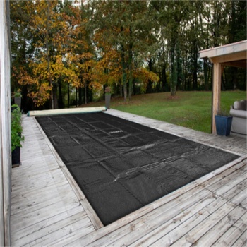 Solárny kryt bazéna s tepelne izolačnou fóliou, 3 x 2 m, hrúbka 120 µm, čierna - N