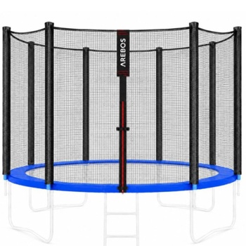 Kryt okraja trampolíny a sieť, 305 cm, 8 tyčí, modro/čierna - B