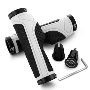 Ergonomické rukoväte bicyklov s aretačným systémom pre horské bicykle, biele