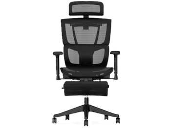Ergonomická kancelárska stolička C7B-Air-Pro s opierkou na nohy, čierna - B