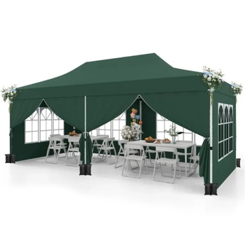 Skladací altánok s odnímateľnými bočnicami NP12123GN, 3 x 6 m, zelený - B