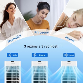 Prenosná klimatizácia ES10683DE, 3 v 1, 3 rýchlosti, biela - B