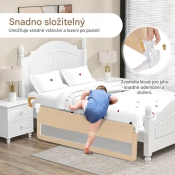 Detská skladacia zábrana postele BS10045MS, 180 cm, béžová - B