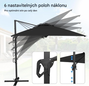 Záhradný slnečník s kľukou NP13292GR, 300 x 200 cm, antracit - N