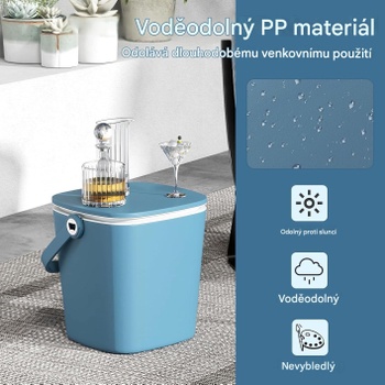 Vonkajšia stolná chladnička 3v1 z odolného PP materiálu YA22747FR, 15 l, modrá - B