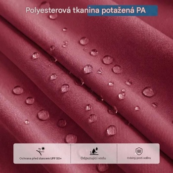Dvojitý záhradný slnečník s podstavcom NP13436DE-WN, LED osvetlenie, UPF 50+, vínový - B
