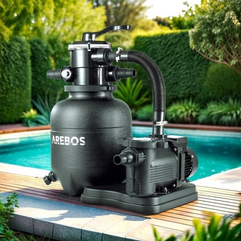 Bazénová filtrácia, 350 W, 9500L/h, 7-cestný ventil, čierna - N