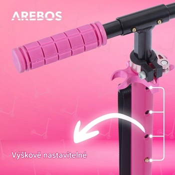 Kolobežka s nastaviteľnou výškou, pedálová brzda, nosnosť 100 kg, ružová - B