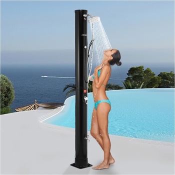 Solárna sprcha s teplomerom, 60 l, čierna - B