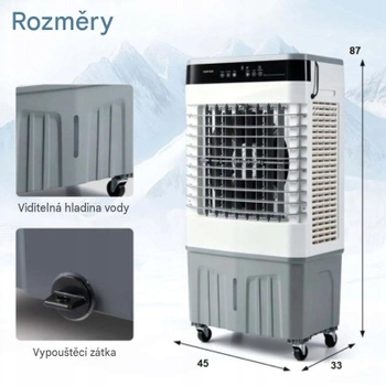 Prenosná klimatizácia 3v1 ES10674DE-WH, s 20 l nádržou, 60 dB, bielo/sivá - B