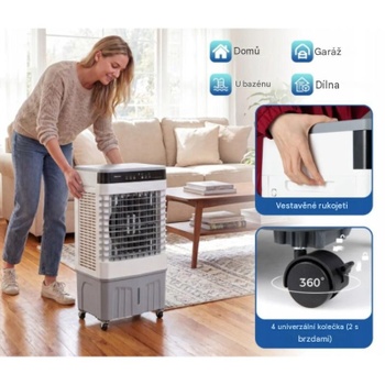 Prenosná klimatizácia 3v1 ES10674DE-WH, s 20 l nádržou, 60 dB, bielo/sivá - B