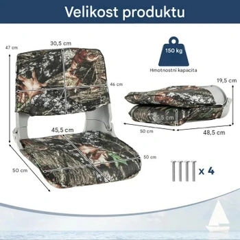 Skládací sedadlo do lodi s nepromokavou podšívkou NP11833AU, vícebarevná - B