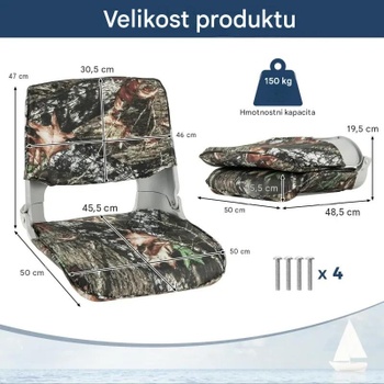 Skladacie sedadlo do lode s nepremokavou podšívkou NP11833AU, viacfarebná - B