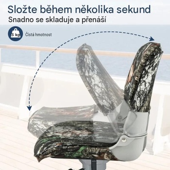 Skladacie sedadlo do lode s nepremokavou podšívkou NP11833AU, viacfarebná - B