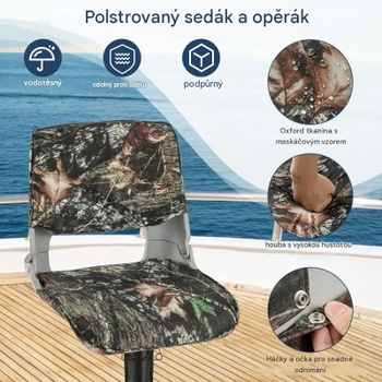 Skladacie sedadlo do lode s nepremokavou podšívkou NP11833AU, viacfarebná - B