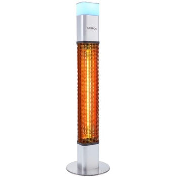 Stojací infračervený ohrievač s LED diódami, 1500 W, strieborný - B